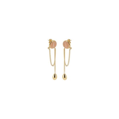 Boucles d'oreilles Zag Comète  en acier doré