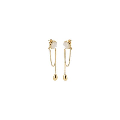 Boucles d'oreilles Zag Comète  en acier doré