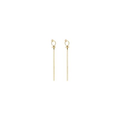 Boucles d'oreilles Zag Montresta  en acier doré et oxyde de zirconium