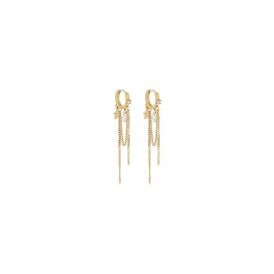Boucles d'oreilles Zag Bitonto  en acier doré et oxyde de zirconium