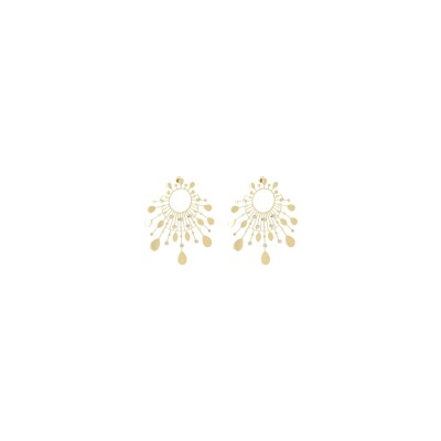Boucles d'oreilles Zag Nikka  en acier doré et oxyde de zirconium