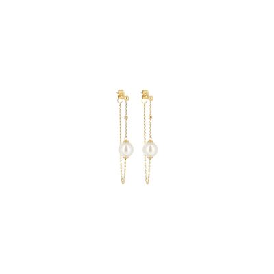 Boucles d'oreilles Zag Tursi en acier doré