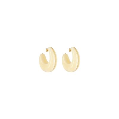 Boucles d'oreilles Zag Chamarel  en acier doré et acétate