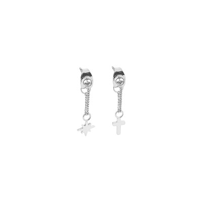 Boucles d'oreilles Zag Romane en acier