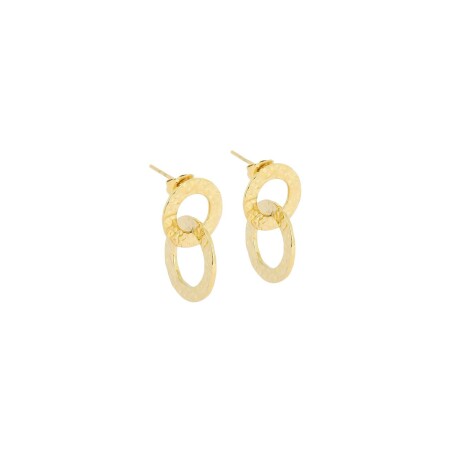 Boucles d'oreilles ZAG Kieb en acier doré