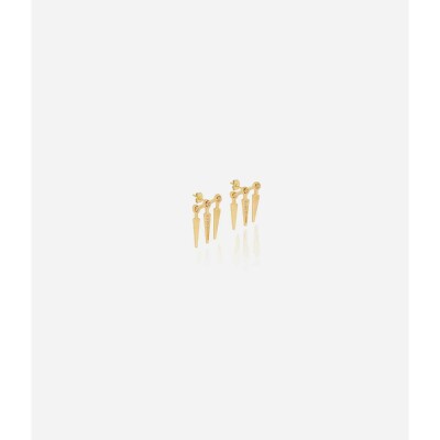 Boucles d'oreilles Zag en acier doré