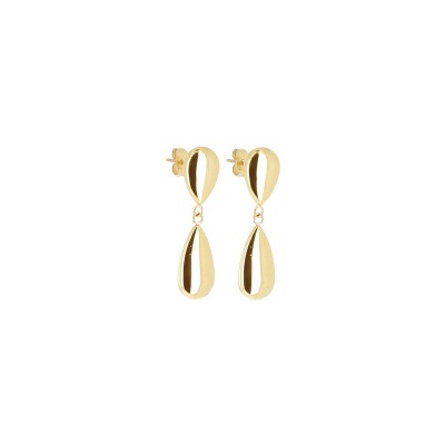 Boucles d'oreilles Zag Gota en acier doré