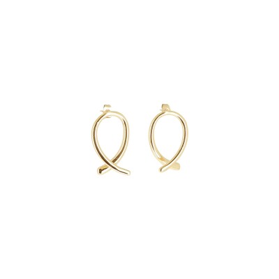 Boucles d'oreilles Zag Coquette en acier doré