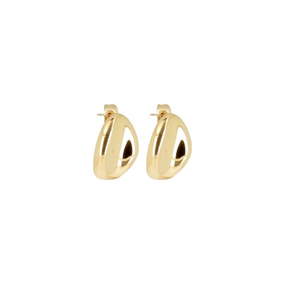 Boucles d'oreilles Zag Gaïa en acier doré