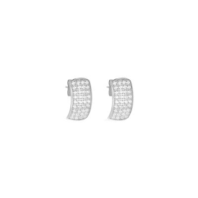 Boucles d'oreilles Zag Luméa  en acier et oxyde de zirconium