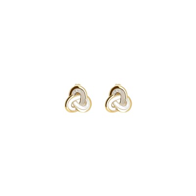 Boucles d'oreilles Zag Tossilo  en acier doré et nacre