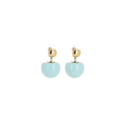Boucles d'oreilles Zag Rosazia  en acier doré et résine