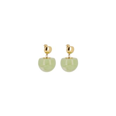 Boucles d'oreilles Zag Rosazia  en acier doré et résine