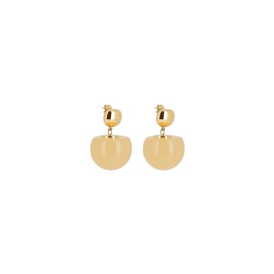 Boucles d'oreilles Zag Rosazia  en acier doré et résine