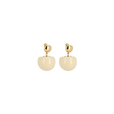 Boucles d'oreilles Zag Rosazia  en acier doré et résine