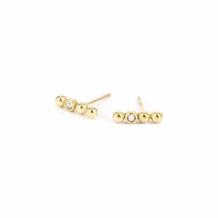 Boucles d'oreilles Zag en acier doré