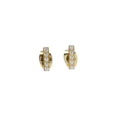Mini boucles d’oreilles Zag en acier doré et oxyde de zirconium