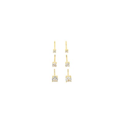 Mini boucles d’oreilles Zag en acier doré et oxyde de zirconium