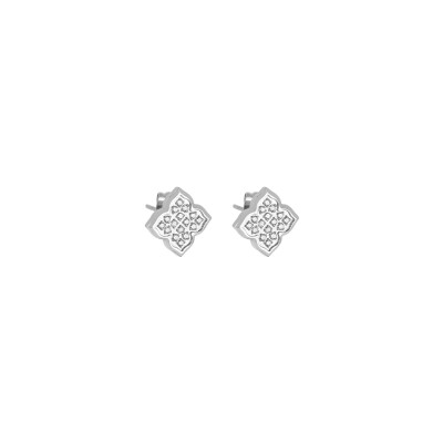 Boucles d'oreilles Zag Norris en acier et oxyde de zirconium