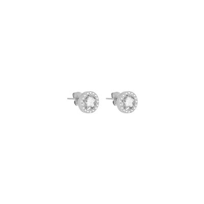 Boucles d'oreilles Zag Alvéria  en acier et oxyde de zirconium