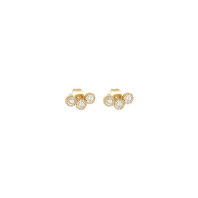 Boucles d'oreilles Zag Taormine  en acier doré et oxyde de zirconium