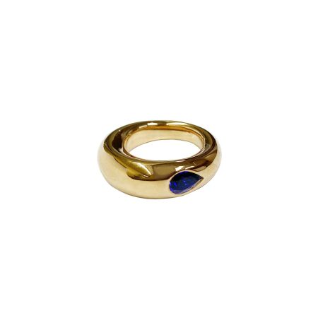 Bague Isabelle Barrier en or jaune et saphir, taille 57