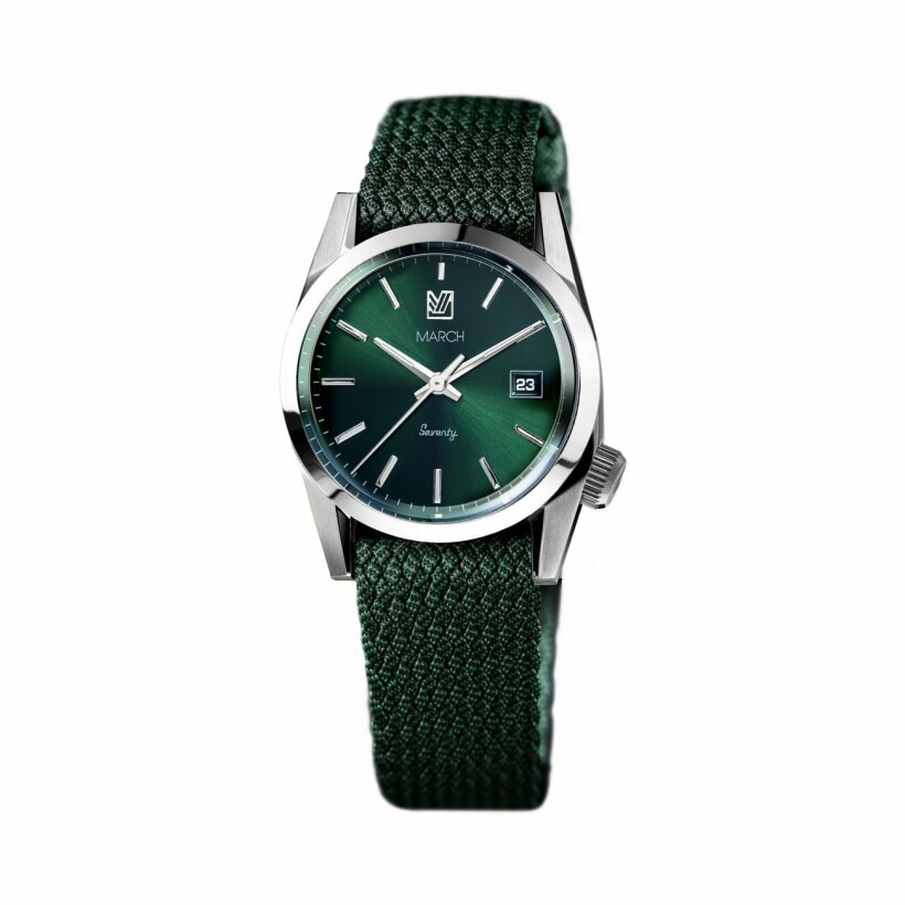 Montre March L.A.B Seventy Three - Bracelet en perlon vert