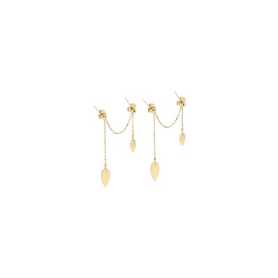 Boucles d'oreilles Zag Swing en acier doré et oxyde de zirconium