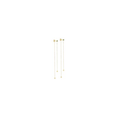 Boucles d'oreilles Zag en acier doré et oxyde de zirconium vert