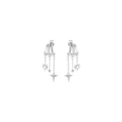 Boucles d'oreilles Zag Valentina  en acier et oxyde de zirconium