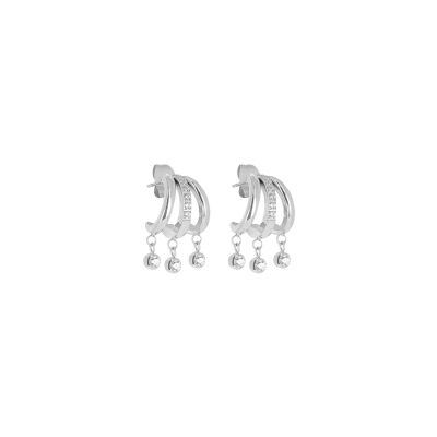 Boucles d'oreilles Zag Silvia en acier et oxyde de zirconium