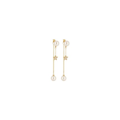 Boucles d'oreilles Zag Vezzani en acier doré