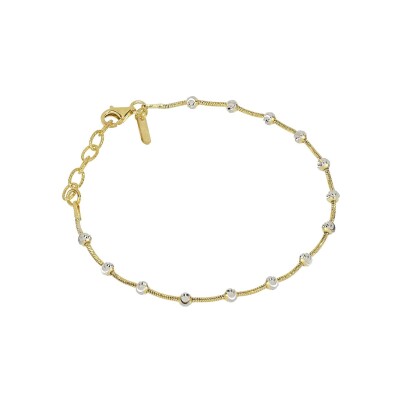 Bracelet Desmos Sfera en argent et argent doré, 16.5 cm