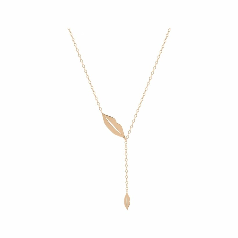 Ginette NY FRENCH KISS long necklace, rose gold