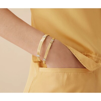 Bracelet jonc Marco Bicego MASAI en or jaune, or blanc et diamants