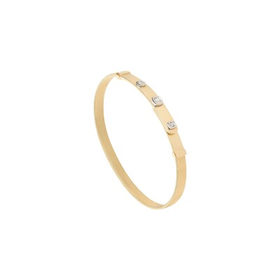 Bracelet jonc Marco Bicego MASAI en or jaune, or blanc et diamants