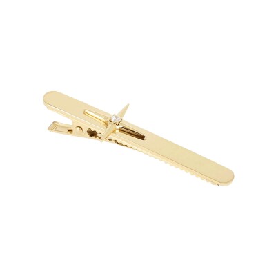 Barrette Zag Sorell en acier doré et oxyde de zirconium