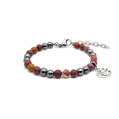 Bracelet Les perles de Venus Stilivita Equilibre en acier, mokaite et hématite