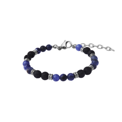 Bracelet Les perles de Venus Stilivita Médecine Douce en acier, sodalite et pierre de lave