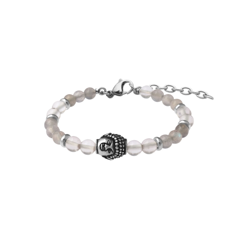 Bracelet Les perles de Venus Stilivita Médecine Douce en acier, labradorite et cristal de roche