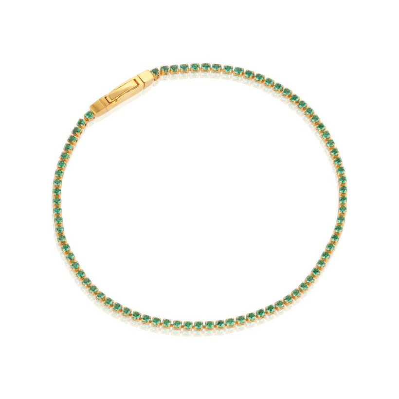 Bracelet Sif Jakobs Ellera en plaqué or et oxyde de zirconium vert