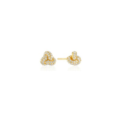 Boucles d'oreilles Sif Jakobs Imperia Piccolo en argent plaqué or jaune et zircons