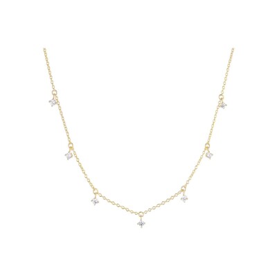 Collier Sif Jakobs Ellera en argent plaqué or jaune et zircons