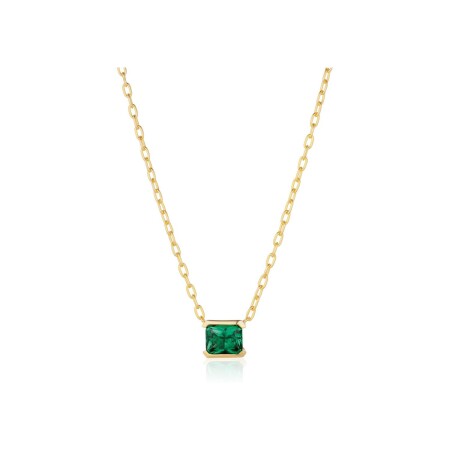 Collier Sif Jakobs Roccanova en plaqué or et oxyde de zirconium vert