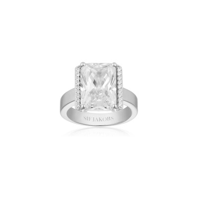 Bague Sif Jakobs Roccanova en argent et oxydes de zirconium, taille 58