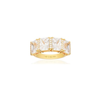 Bague Sif Jakobs Roccanova en plaqué or et oxydes de zirconium