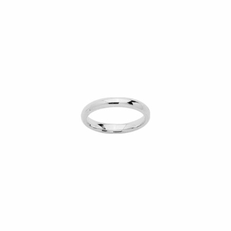 Alliance jonc parisien en or blanc, 3mm