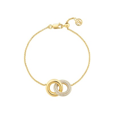 Bracelet Sif Jakobs Carrara en argent plaqué or jaune et zircons