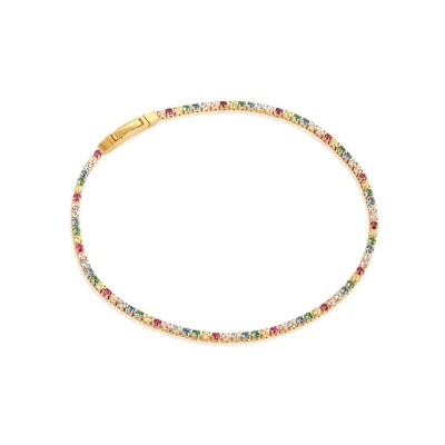 Bracelet Sif Jakobs Ellera en plaqué or et zircons multicolores