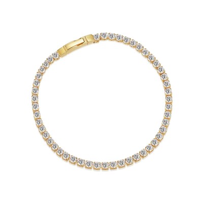 Bracelet Sif Jakobs Ellera Grande en argent plaqué or jaune et zircons, taille 17cm